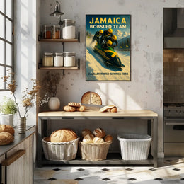 Jamaica Bobsled Team 1988 Winter Olympics Poster