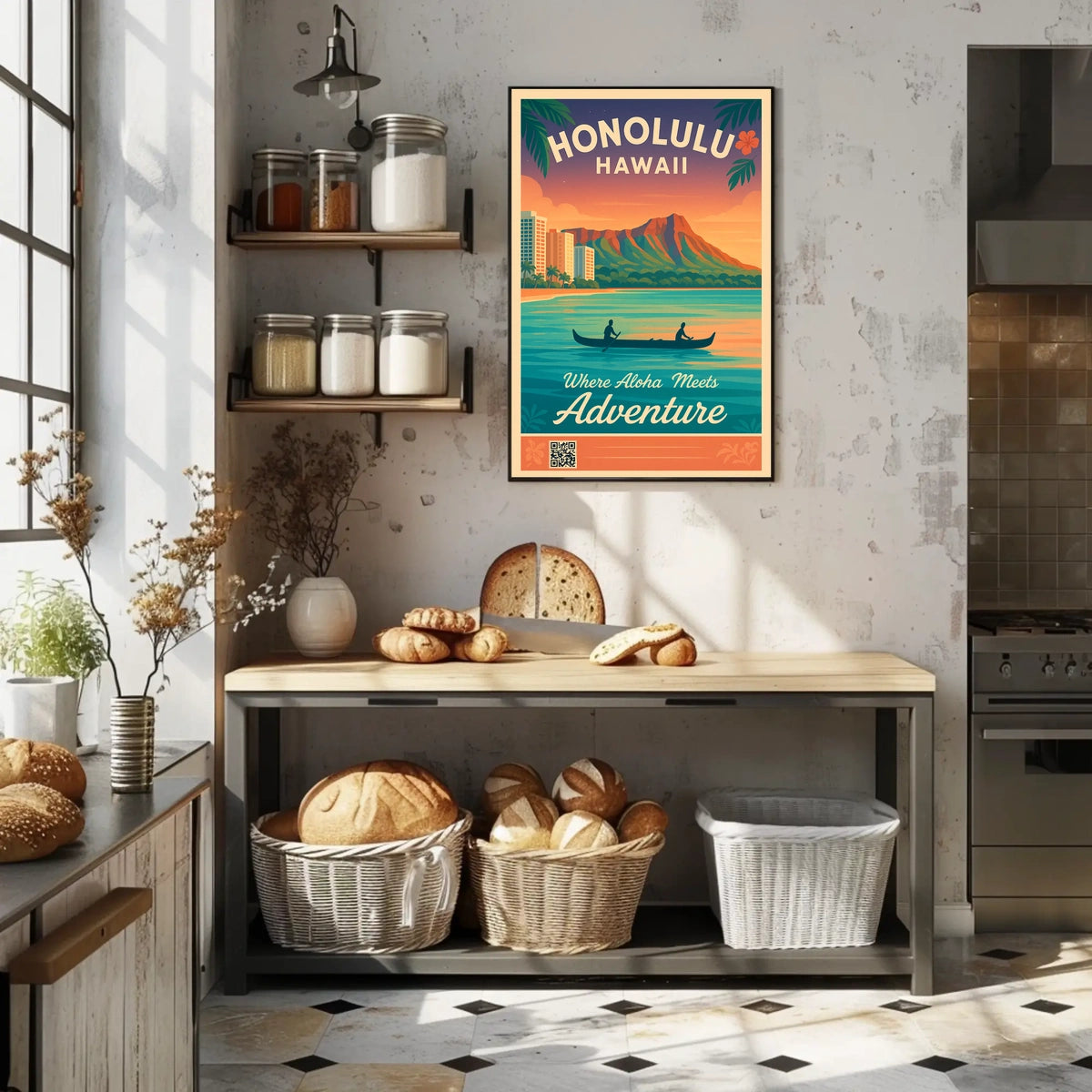 Honolulu Vintage Travel Poster Aloha Meets Adventure