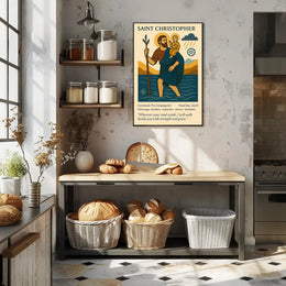 Saint Christopher Vintage Iconography in Mythology Poster