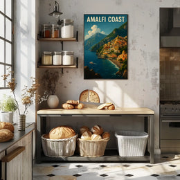 Amalfi Coast Poster Wall Art 18x24 Coastal Decor Print