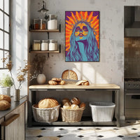 Day of the Dead Woman Psychedelic Bold Vibrant Poster