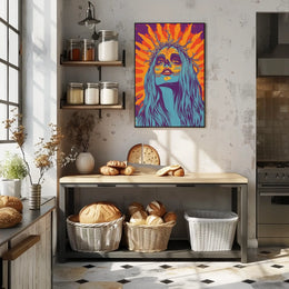 Day of the Dead Woman Psychedelic Bold Vibrant Poster