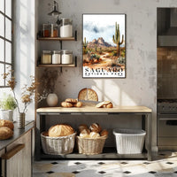 Saguaro Watercolor Wall Art Poster