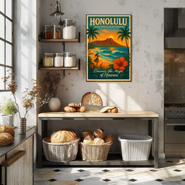 Hawaiian Paradise Vintage Travel Poster Discover Adventure