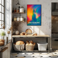Hattiesburg Mississippi Cityscape Realism Travel Poster