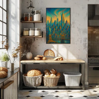 New York City Dreamscape Poster Abstract Cityscape Wall Art