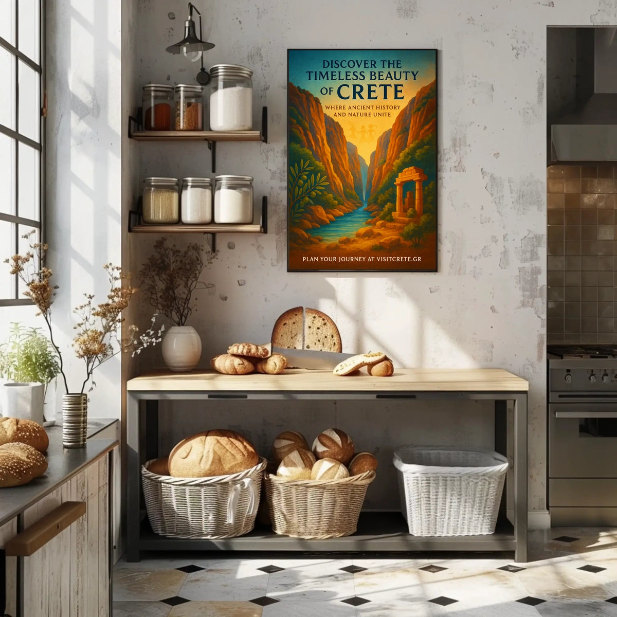 Crete's Ancient Beauty Serene Vintage Travel Poster