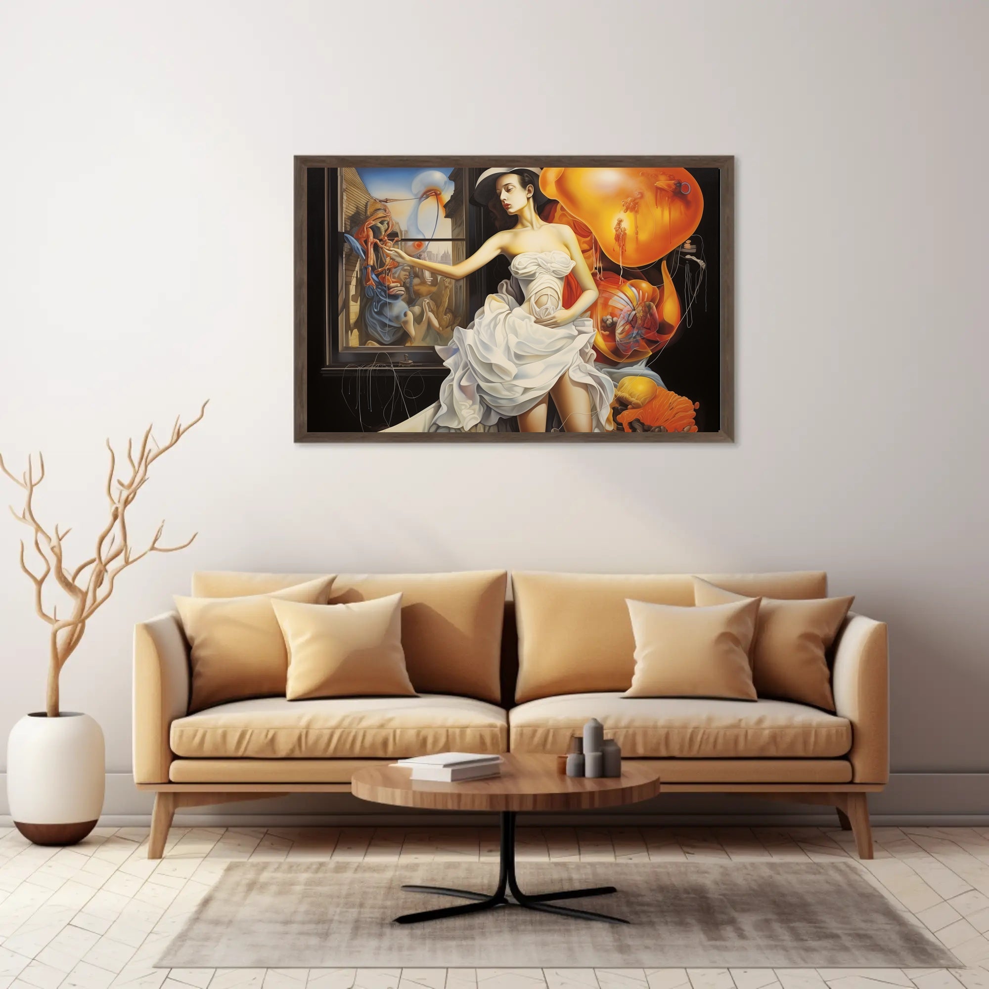 Woman in White Dress Abstract or Artistic Poster