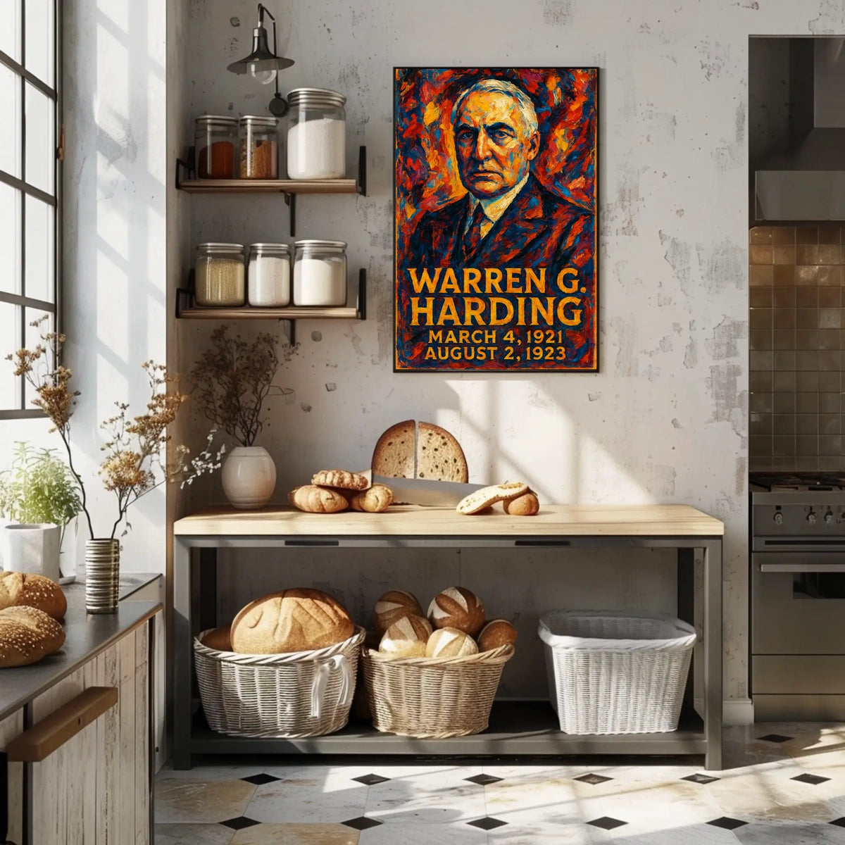 Warren G. Harding 29th President of the United States Glitch Hop Art Poster