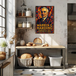 Warren G. Harding 29th President of the United States Glitch Hop Art Poster