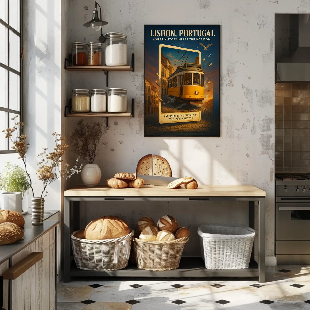 Lisbon Tram Vintage Artistic Cultural Heritage Poster