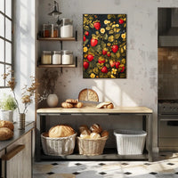 Strawberry Botanical Art Poster in Abstract or Artistic Poster