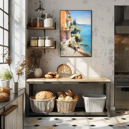 Mediterranean Seaside Charm Travel Poster