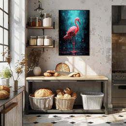 Vivid Flamingo Art Poster