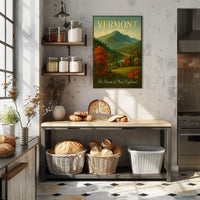 Vermont Autumn Landscape Travel Poster