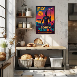 South Sudan Vibrant Travel Advertisement, Vintage-Modern Travel Poster PosterGoat