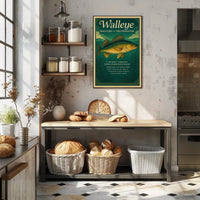 Walleye Fish Illustration: A Master of Freshwater Environments Animal Poster