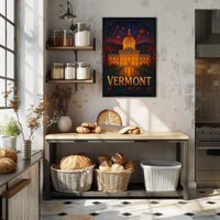 Vermont State Capitol At Dusk Poster