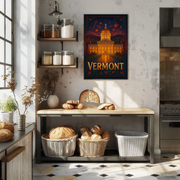 Vermont State Capitol At Dusk Poster