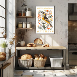 Western Meadowlark Wyoming State Bird Art Poster