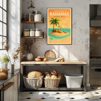 Bahamas Tropical Paradise Vintage Travel Poster