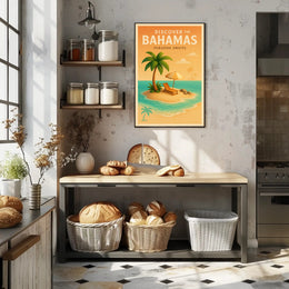 Bahamas Tropical Paradise Vintage Travel Poster