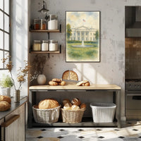 The White House in Watercolor Poster