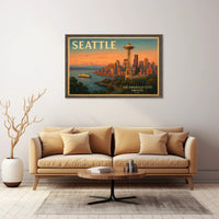 Seattle Travel Poster Art Print for Home Decor