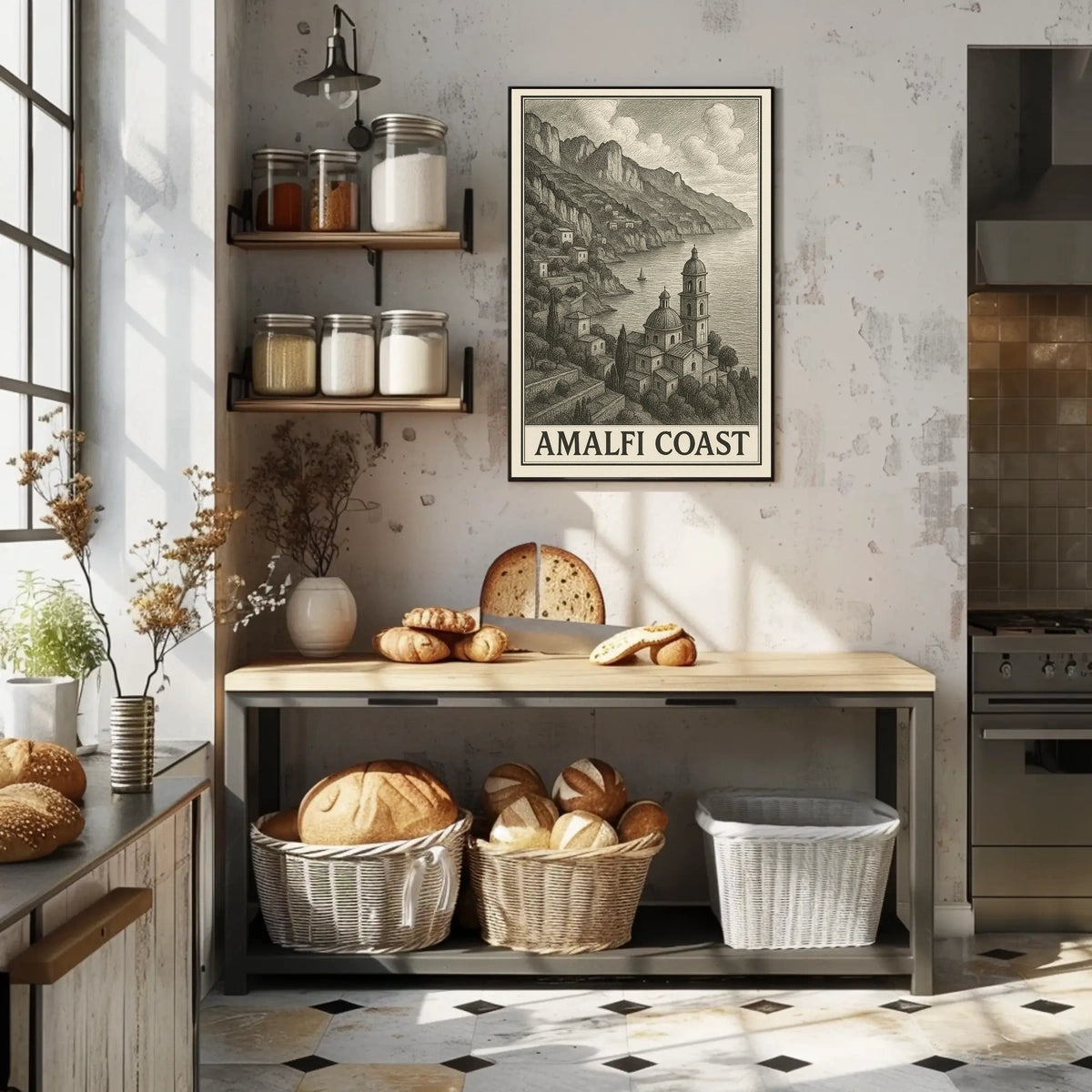 Amalfi Coast Poster Wall Art Print Travel Decor Home