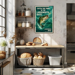 Fishing Adventure Largemouth Bass Sports Poster