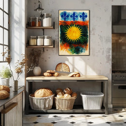 Sunburst and Fleur-de-Lis Poster