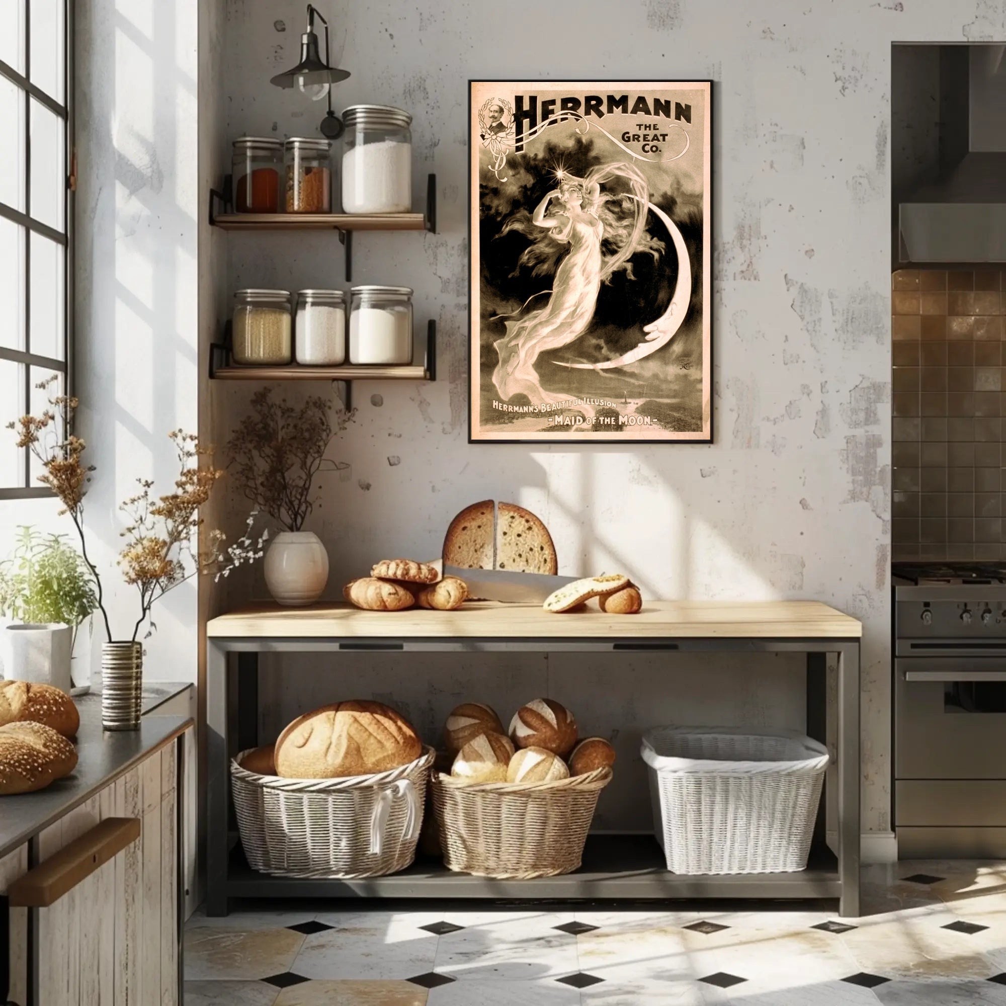 Herrmann's Magical Illusion Art Nouveau Cultural Poster