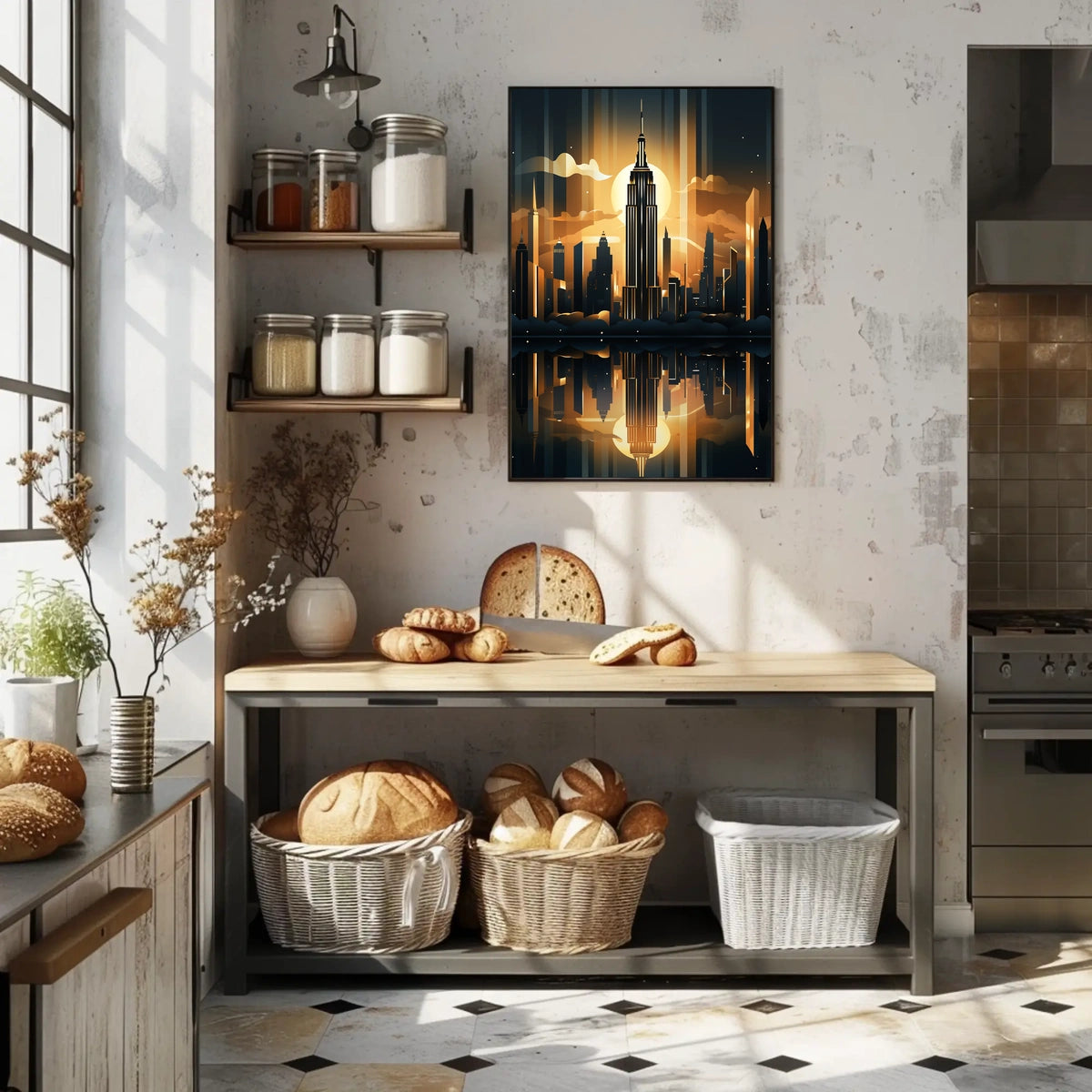 Empire State Building Skyline Art Deco Travel Poster
