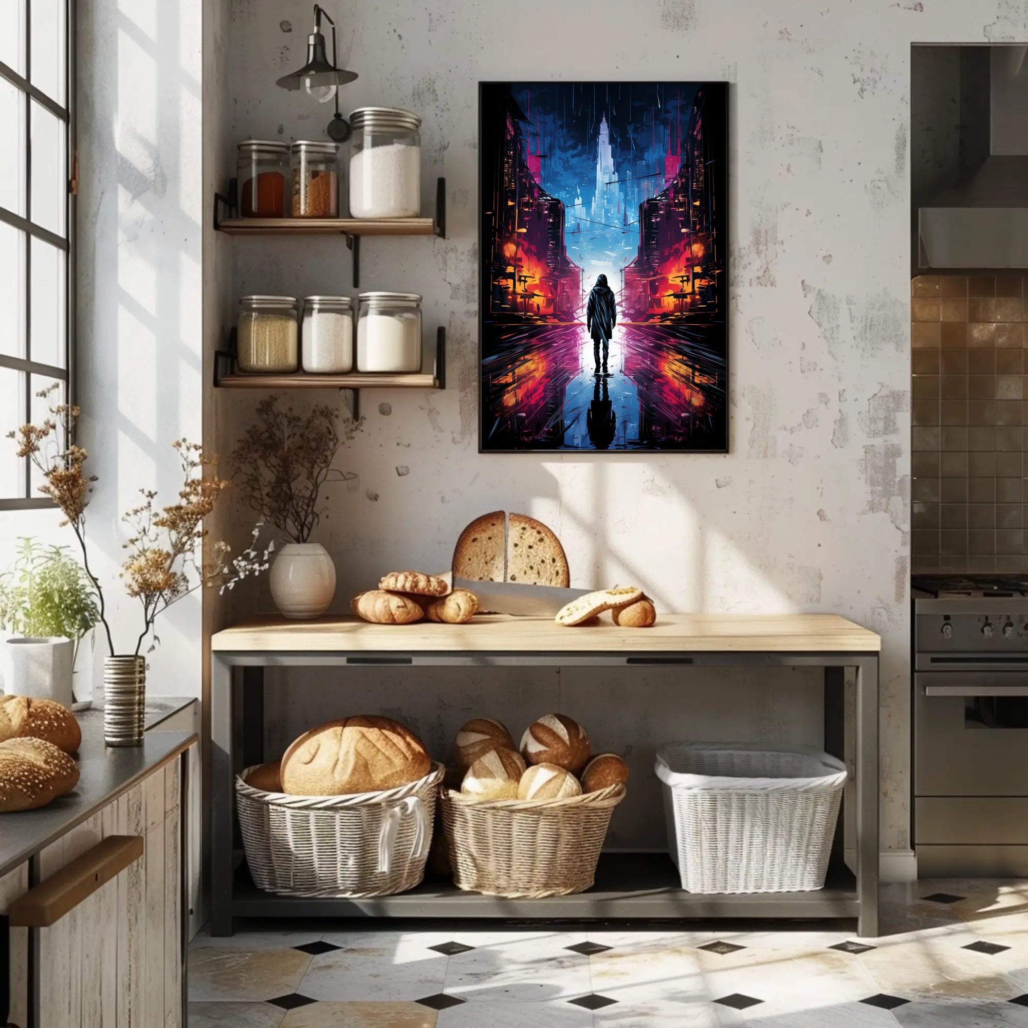 Neon Cityscape Poster