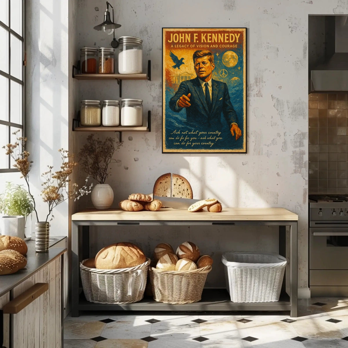 Visionary Leader Vintage Patriotic Art Poster Print