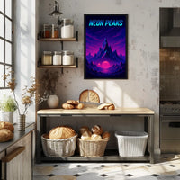 NEON Peaks: Retro-Futuristic Artistry Sci-Fi Poster
