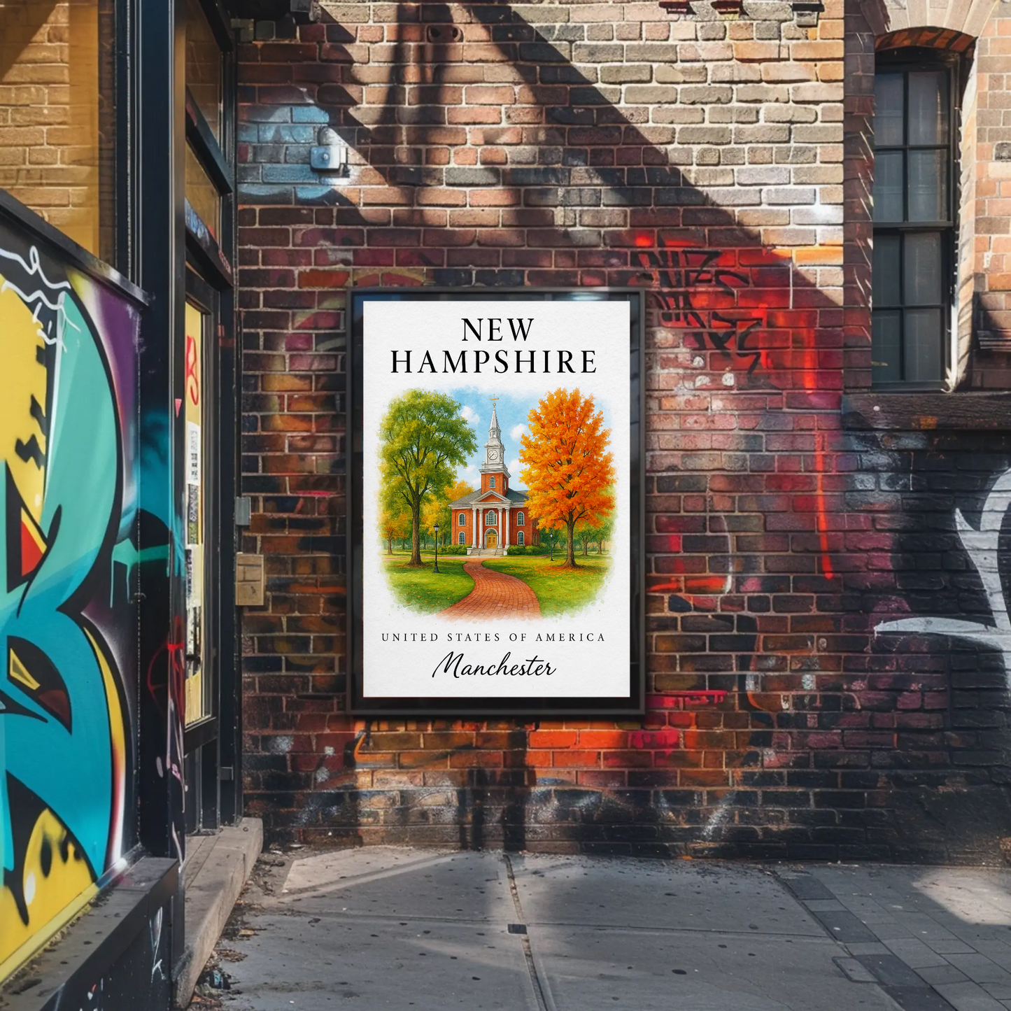 New Hampshire, Manchester Signature Series Vintage Travel Poster