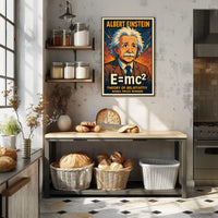 Einstein Relativity Vintage Science Curious Poster