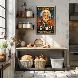 Einstein Relativity Vintage Science Curious Poster