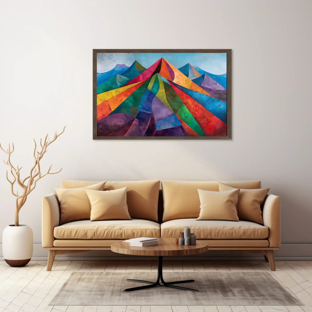 Abstract Geometric Mountain Landscape Poster Art Print