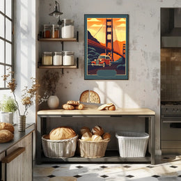 Vintage Adventure Over the Golden Gate Poster