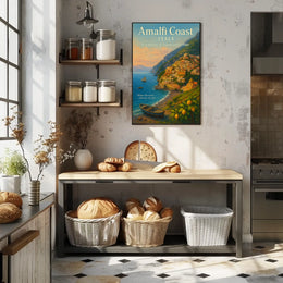 Amalfi Coast Tranquility: Classic Travel Poster Art