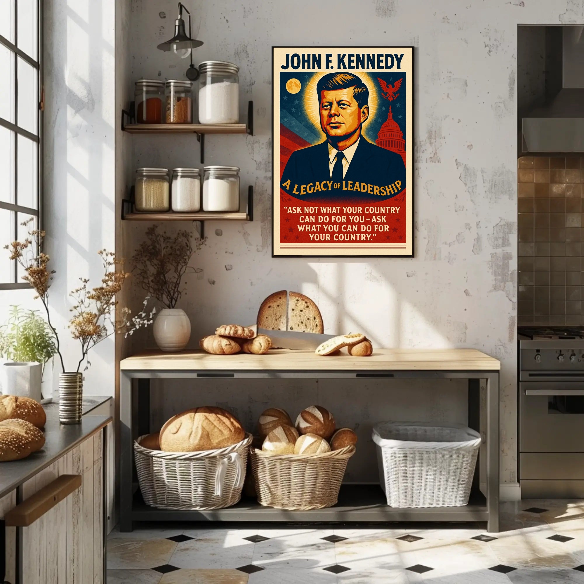 John F. Kennedy Inspirational Leadership Historical or Presidential Poster