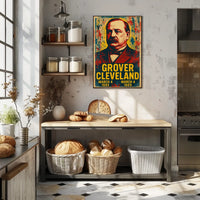 Grover Cleveland 22nd President of the United States Street Art Mashup Poster