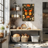 Vibrant Butterfly and Flowers Decorative Animal Poster