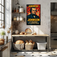 Andrew Johnson Seventeenth President Poster Vintage Wall Art