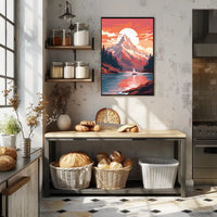 Snow-Capped Mountain Adventure: Vintage Travel Poster