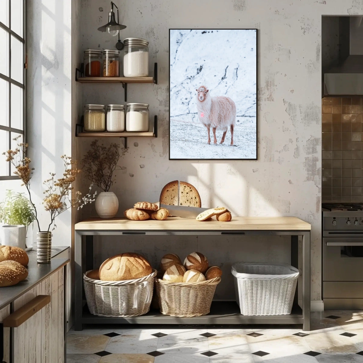 Winter Serenity A Lone Sheep Poster