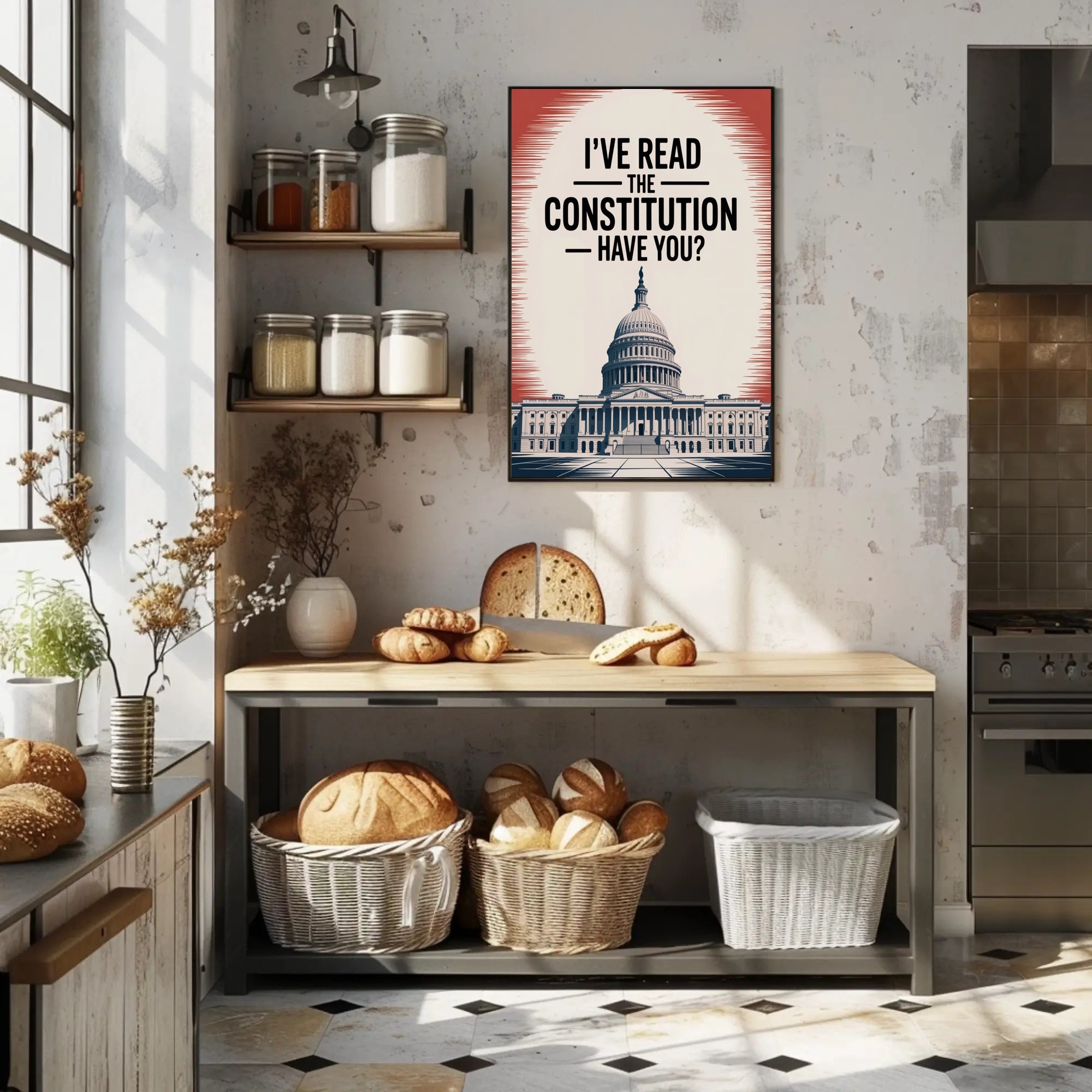 United States Capitol Vintage-Inspired Political or Propaganda Poster