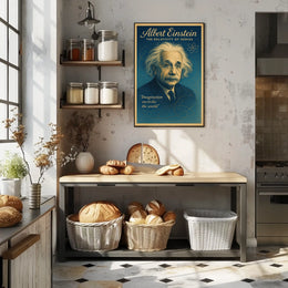 Albert Einstein Inspirational Genius Vintage Art Poster